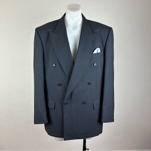 Balmain Virgin Wool Navy Double Breasted Sport Jacket